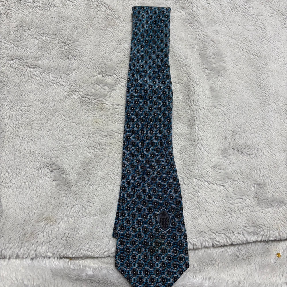 Emilio Pucci Blue Geometric Silk Tie
